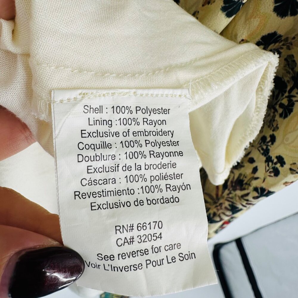 Bhanu By Jyoti Cream Floral Embroidered Beaded Sleeveless Ruffle Midi Dress 6 - Picture 6 of 12